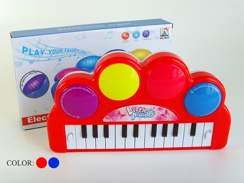 Electronic Organ(Red/Blue)3D Light/Music/13 Keys