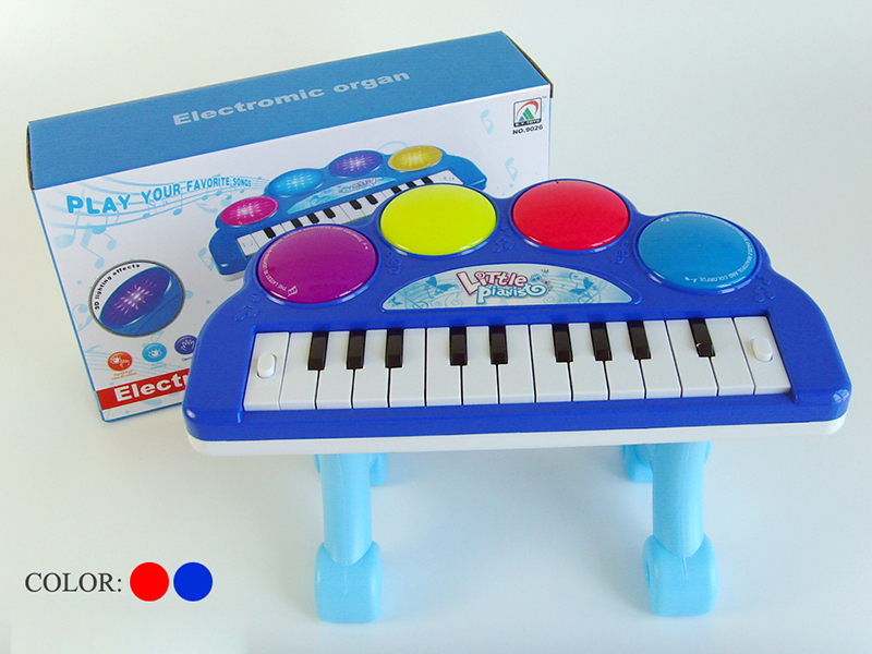 Electronic Organ(Red/Blue)3D Light/Music/With Bracket/13 Keys