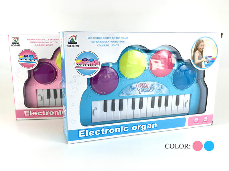 Electronic Organ(Pink/Light Blue)3D Light/Music/13 Keys