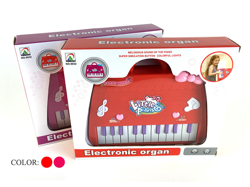 Electronic Organ(Red/Purplish Red)Light/Music/22 Keys