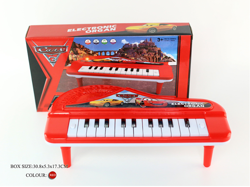 Electronic Organ(Cars 3/Red)Light/Music/With Bracket/22 Keys