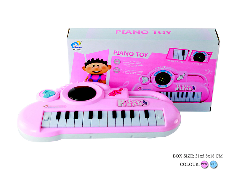 Electronic Organ(Pink/Light Blue)3D Light/Music/22 Keys