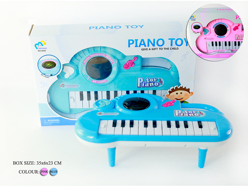 Electronic Organ(Pink/Light Blue)3D Light/Music/With Bracket/22 Keys