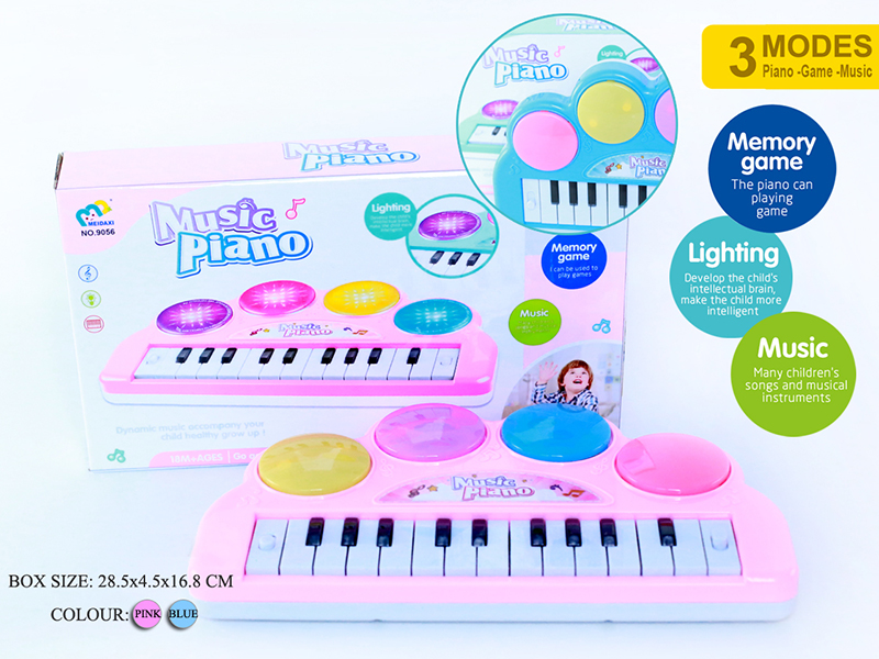 Multifunctional Memory Game Electronic Organ(Pink/Light Blue)Light/Music/22 Keys