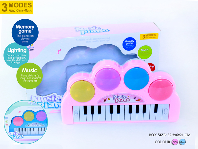 Multifunctional Memory Game Electronic Organ(Pink/Light Blue)Light/Music/22 Keys