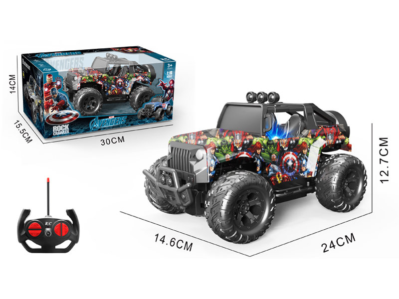 1:16 4CH R/C Captain America Wrangler Off-Road Vehicle With Light
