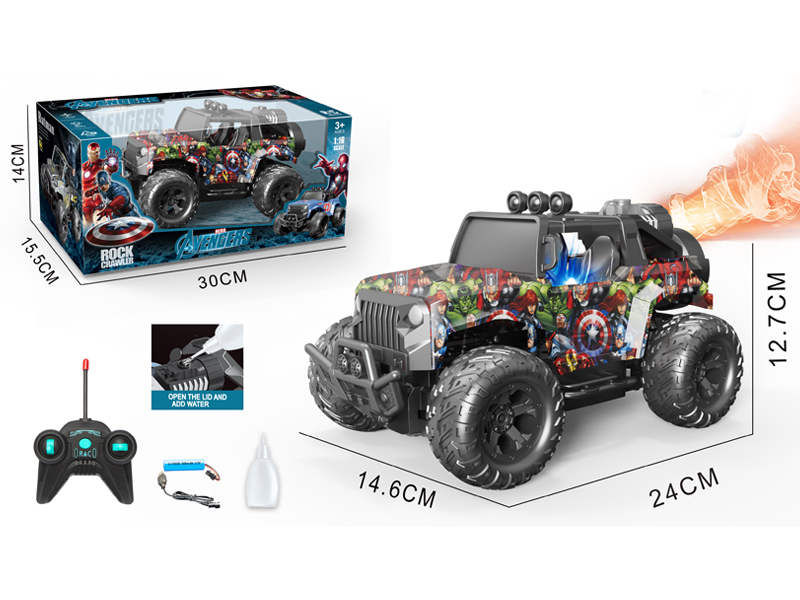 1:16 5CH R/C Captain Usa Wrangler Suv With Light Spray