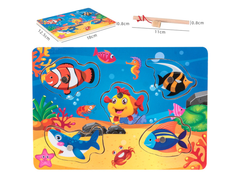 Wood Magnetic Fishing Set