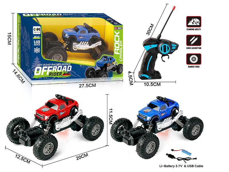 27Mhz 1:18 4 Channel Remote Control Climbing Car With Lights(Included Batteries)