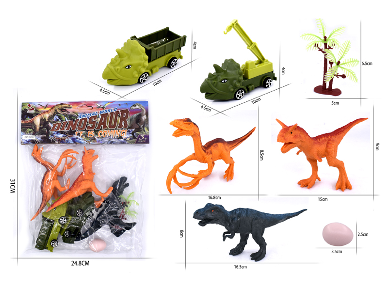 Dinosaur Engineering Vehicle Slide Dinosaur Set