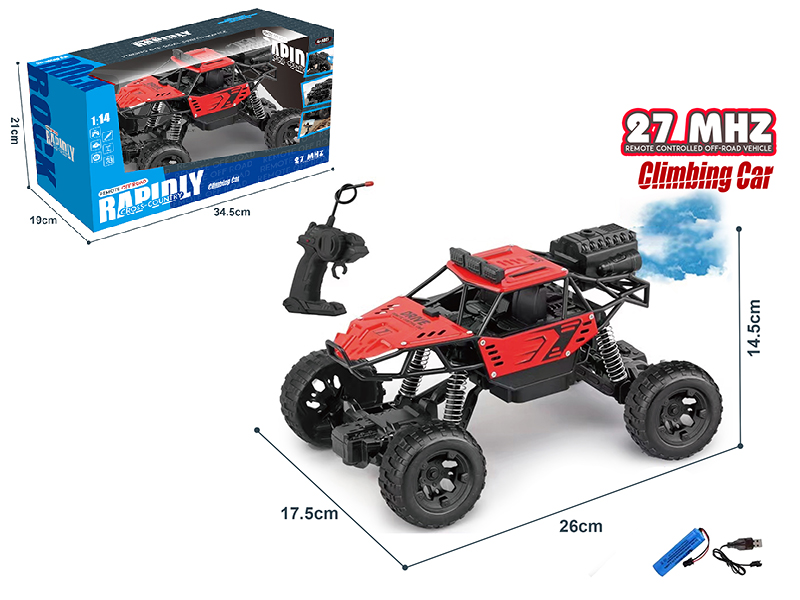 27Mhz Remote Control Alloy Spray Climbing Car