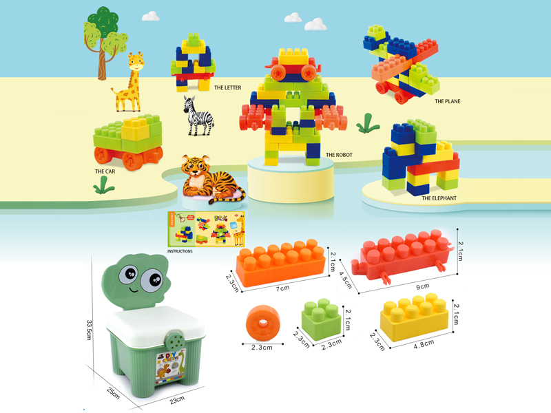 Dinosaur Stool Building Blocks 330G(110PCS+)