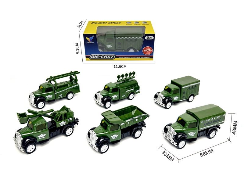 1:50 Alloy Pull Back Retro Military Vehicle