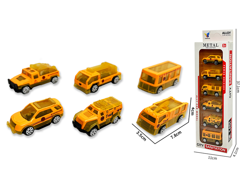 1:64 Slide Alloy Engineering Vehicle（6PCS）