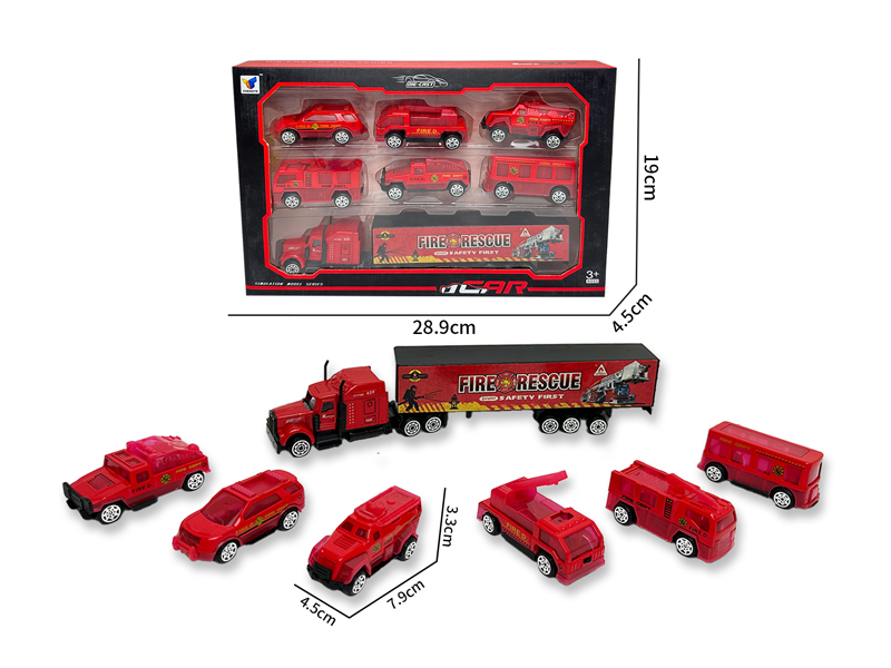 1:64 Slide Alloy Fire Truck Set