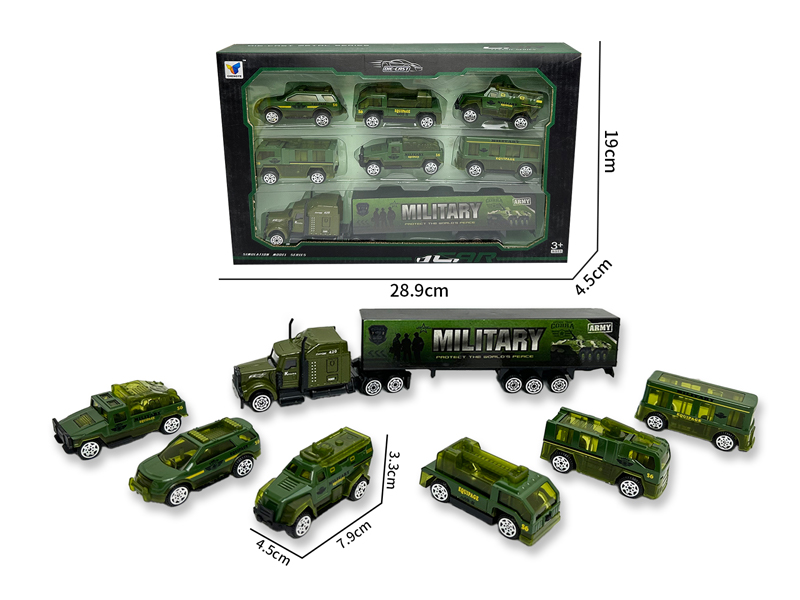 1:64 Slide Alloy Military Vehicle Set