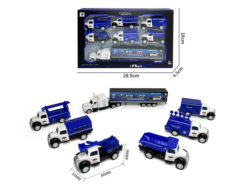 1:50Alloy Pull Back Retro Police Car Set