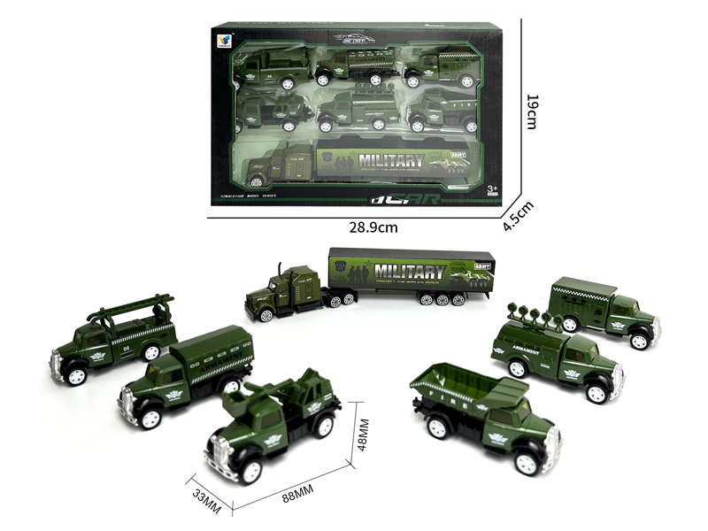 1:50Alloy Pull Back Retro Military Vehicle Set