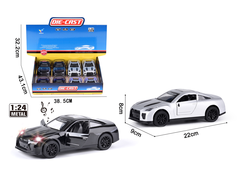 1:24Alloy Pull Back Car With Light And Music（8Pcs）