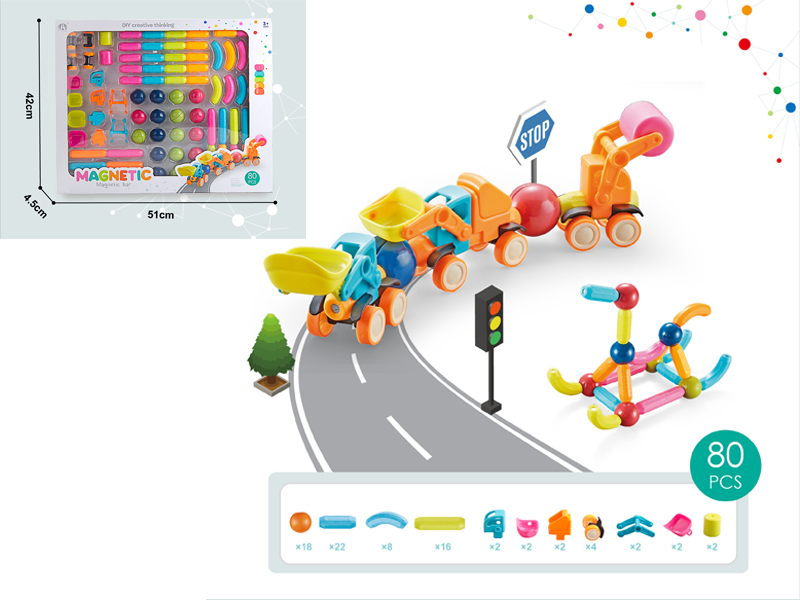 80PCS Magnetic Rod With Accessories