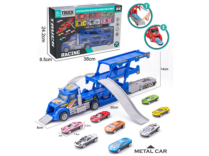 Folding Container Truck Alloy City Car Track Scene