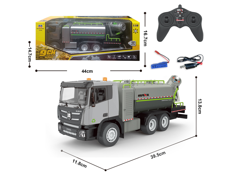 1:18 9Ch R/C Semi Alloy Fog Gun Truck