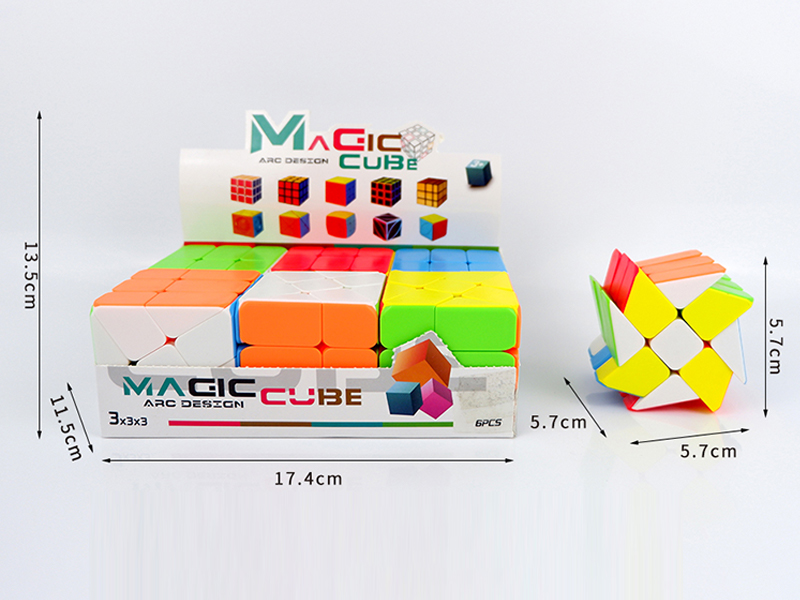 Solid Color Wind Fire Wheel Magic Cube(6PCS)