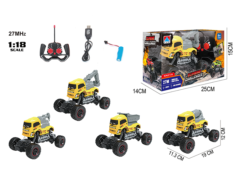 1:18 4 Channel Remote Control Engineering Climbing Car With Light