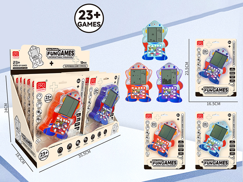 Large Screen Superman Shape Game Console 12PCS