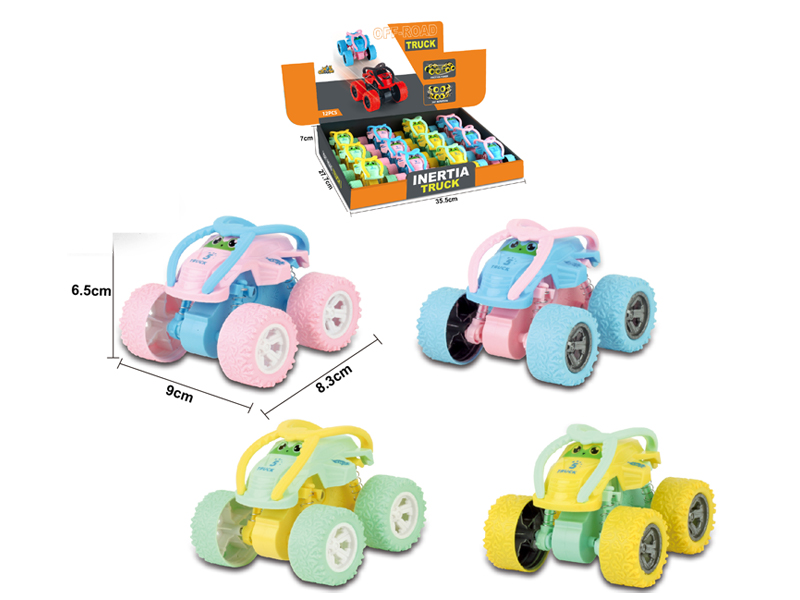 Friction Stunt Cartoon Off-Road Vehicle 12PCS