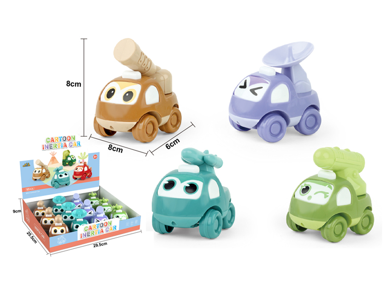 Friction Cartoon Military Vehicle 12PCS