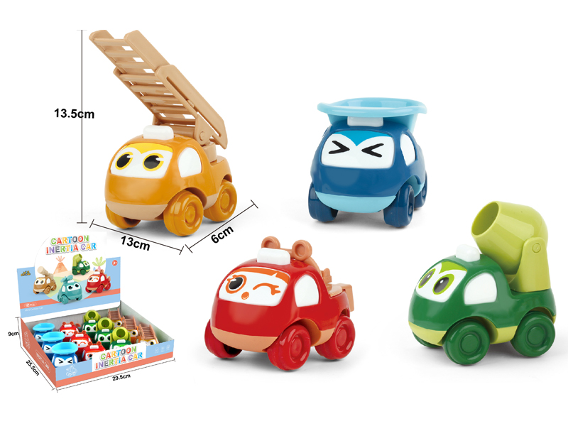 Friction Cartoon Engineering Vehicle 12PCS