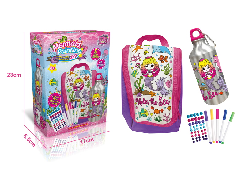 Mermaid Graffiti Water Bottle+Handbag