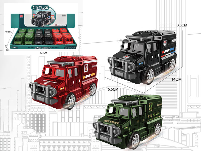 12PCS Friction Special Police Vehicle