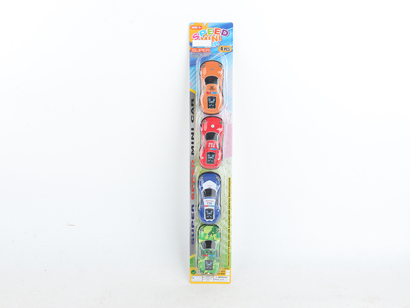 Pull Back Alloy Police Cars 4pcs