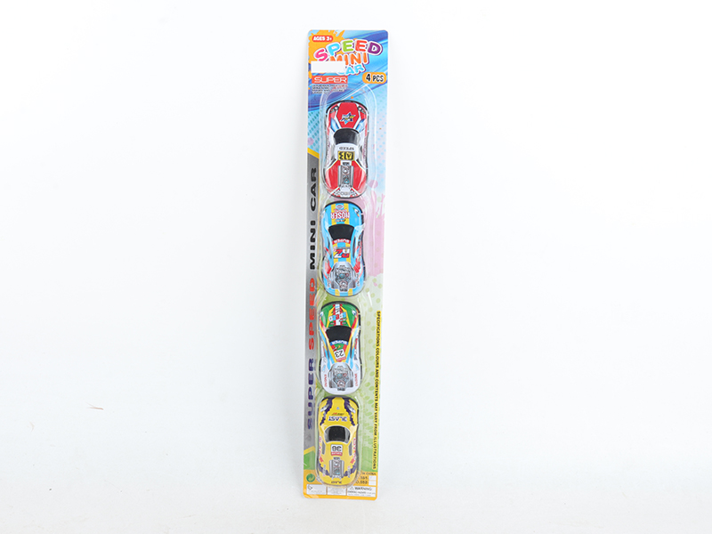 Pull Back Alloy Racing Cars 4pcs