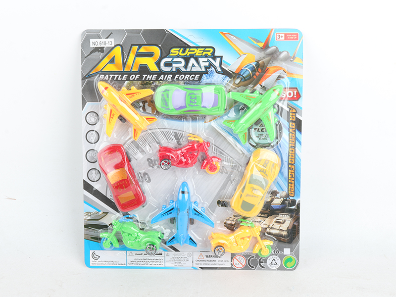 3 Slide Airplanes + 3 Motorcycles + 3 Cars