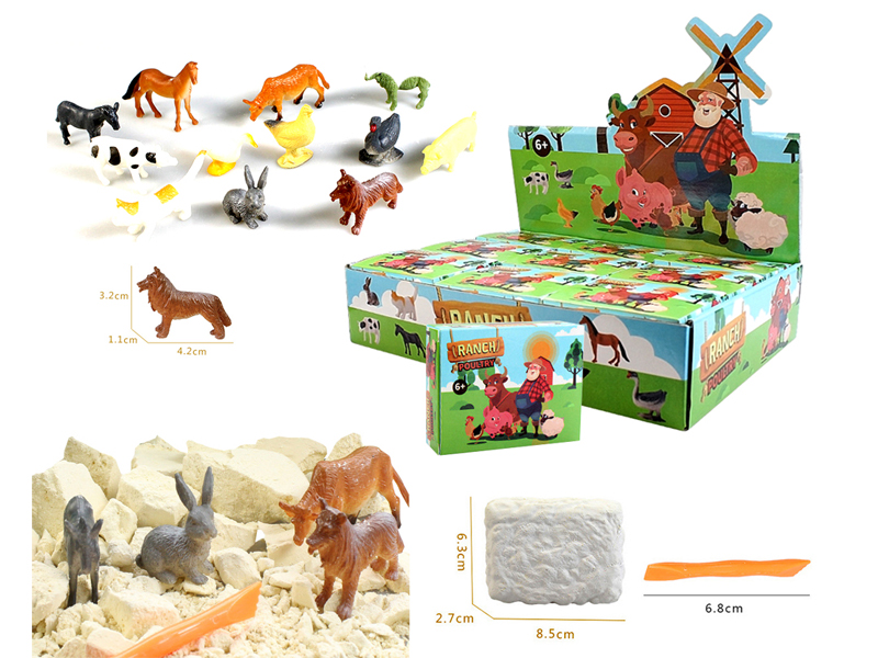 18PCS DIY Archaeological Farm Animals