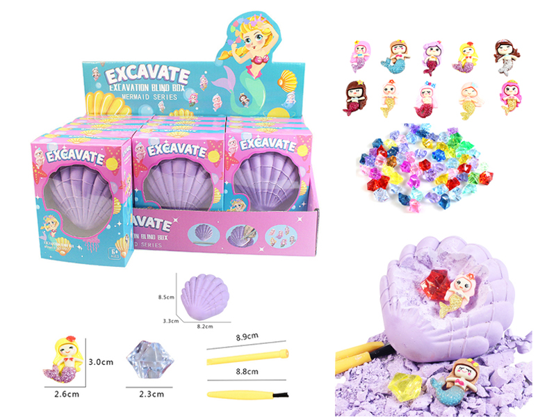 12PCS DIY Archaeological Mermaid Gem Shell