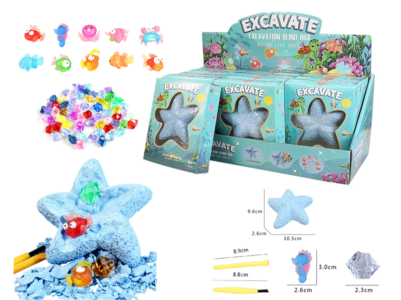 12PCS DIY Archaeological Marine Life Gem Starfish