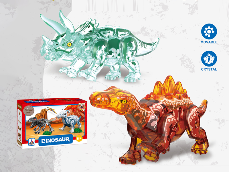 Crystal Triceratops/Velociraptor