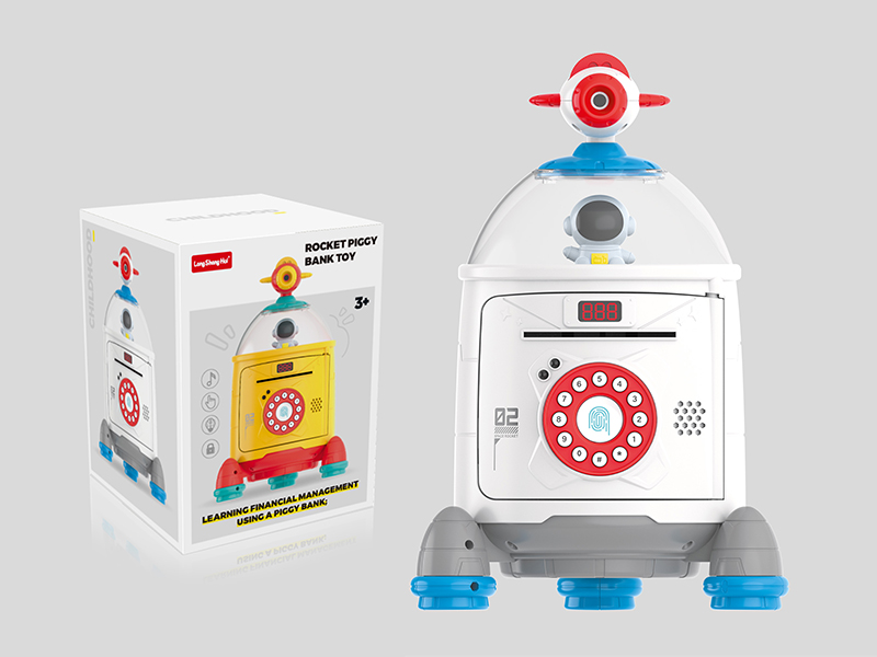 Rocket Piggy Bank Toy With Display,Projection Airplane