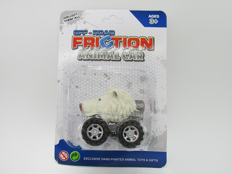 Friction/Pull Back Animal Car - White Lion