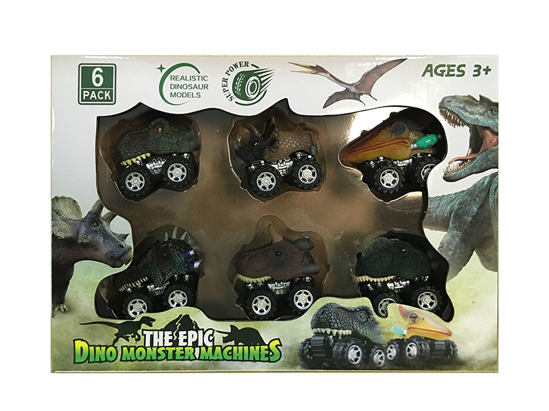 Friction/Pull Back Dinosaur Car 6pcs