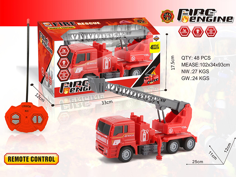 4-Channel Remote Control Fire Engine With Light(Telescopic Ladder Truck)