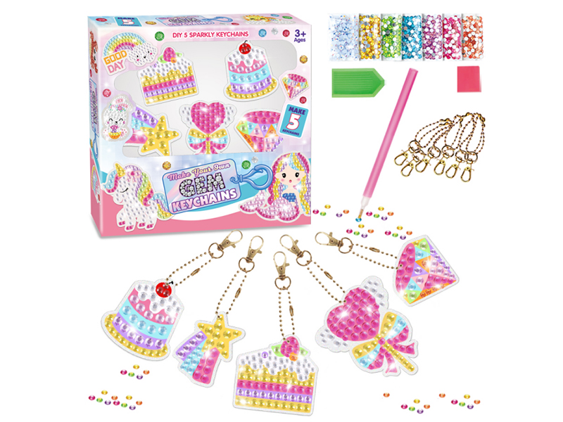 DIY Cake Diamond Painting Keychains Set