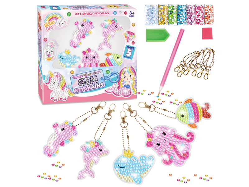 DIY Sea Animals Diamond Painting Keychains Set