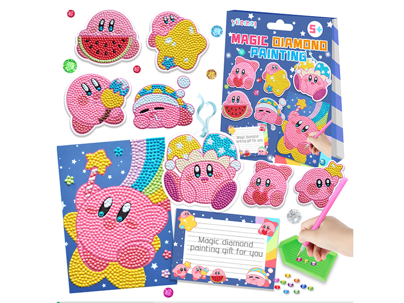 DIY Snorlax Dinosaur Diamond Painting Bookmarked Greeting Card Set