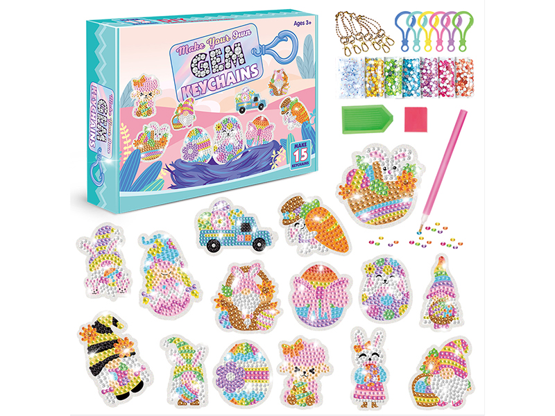 DIY Easter Diamond Painting Keychains Set