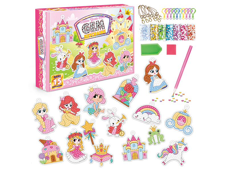 DIY Diamond Painting Sweet Princess Keychains Set